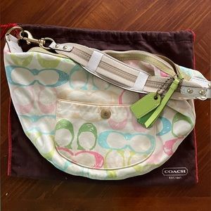 old pastel coach shoulder bag!